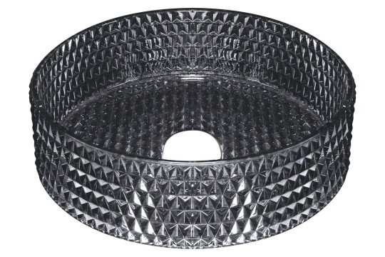 MARAGUA skleněné gravírované umyvadlo, průměr 39,5 cm, černá MARAGUA skleněné gravírované umyvadlo, průměr 39,5 cm, černá