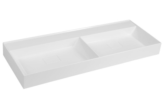 GODIVA dvojumyvadlo 119x44cm, bez otvoru pro baterii, litý mramor, bílá GODIVA dvojumyvadlo 119x44cm, bez otvoru pro baterii, litý mramor, bílá