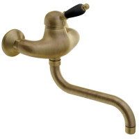 KIRKÉ BLACK nástěnná baterie, černá páčka, bronz KIRKÉ BLACK nástěnná baterie, černá páčka, bronz