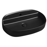 INFINITY OVAL keramické umyvadlo na desku, 60x40 cm, černá mat INFINITY OVAL keramické umyvadlo na desku, 60x40 cm, černá mat