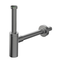 INOXMATER umyvadlový sifon 5/4", odpad 32mm, nerez/gun metal INOXMATER umyvadlový sifon 5/4", odpad 32mm, nerez/gun metal