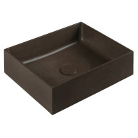 FORMIGO betonové umyvadlo na desku, 47,5x36,5cm, tmavě hnědá FORMIGO betonové umyvadlo na desku, 47,5x36,5cm, tmavě hnědá