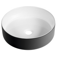 FIASTRA keramické umyvadlo na desku, Ø 40cm, černá mat FIASTRA keramické umyvadlo na desku, Ø 40cm, černá mat