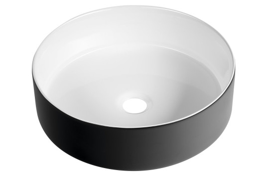 FIASTRA keramické umyvadlo na desku, Ø 40cm, černá mat FIASTRA keramické umyvadlo na desku, Ø 40cm, černá mat