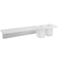 ABELINE police rockstone 500x12x100mm, bílá mat, 2x sklenka, mléčné sklo ABELINE police rockstone 500x12x100mm, bílá mat, 2x sklenka, mléčné sklo