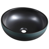 PRIORI keramické umyvadlo na desku, Ø 41cm, černá/zelená PRIORI keramické umyvadlo na desku, Ø 41cm, černá/zelená