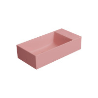 KUBE X keramické umývátko 50x25cm, broušená spodní hrana, bez otvoru, pravé/levé, blush mat KUBE X keramické umývátko 50x25cm, broušená spodní hrana, bez otvoru, pravé/levé, blush mat