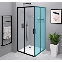 SIGMA SIMPLY BLACK sprchové dveře posuvné pro rohový vstup 900 mm, čiré sklo SIGMA SIMPLY BLACK sprchové dveře posuvné pro rohový vstup 900 mm, čiré sklo