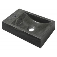 BLOK kamenné umývátko 40x10x22 cm, otvor vlevo, antracit BLOK kamenné umývátko 40x10x22 cm, otvor vlevo, antracit