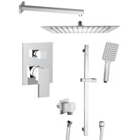 CUBEMIX podomítkový sprchový set s pákovou baterií, 2 výstupy, posuvný držák sprchy, chrom CUBEMIX podomítkový sprchový set s pákovou baterií, 2 výstupy, posuvný držák sprchy, chrom