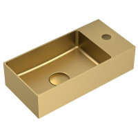 AURUM nerezové umývátko, 36,5x18cm, včetně výpusti, levé/pravé, zlato mat AURUM nerezové umývátko, 36,5x18cm, včetně výpusti, levé/pravé, zlato mat
