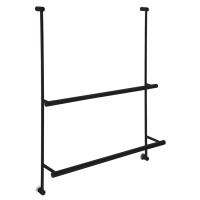 Závěsný držák ručníků na sprchovou zástěnu 600x730x125mm, černá mat Závěsný držák ručníků na sprchovou zástěnu 600x730x125mm, černá mat