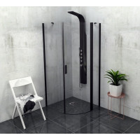 ZOOM LINE BLACK čtvrtkruhová sprchová zástěna 900x900mm, čiré sklo, pravá ZOOM LINE BLACK čtvrtkruhová sprchová zástěna 900x900mm, čiré sklo, pravá