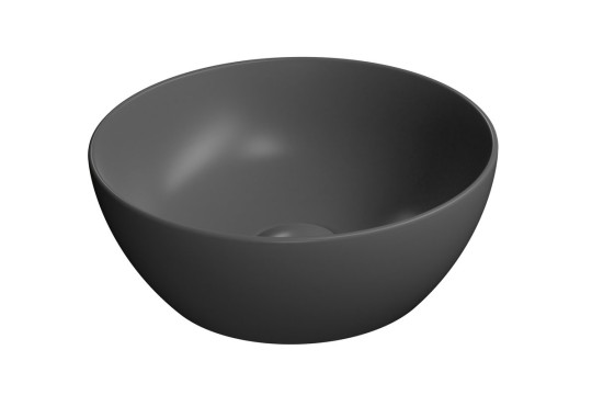 PURA keramické umyvadlo na desku, průměr 32cm, černá mat