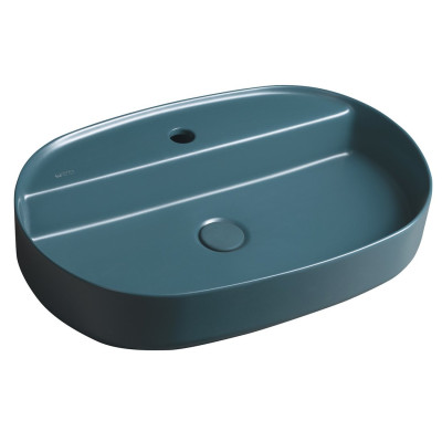 INFINITY OVAL keramické umyvadlo na desku, 60x40 cm, zelená petrol INFINITY OVAL keramické umyvadlo na desku, 60x40 cm, zelená petrol