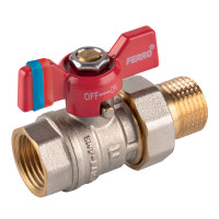 Kulový kohout se šroubením, motýlek ŠM 1/2" PN20 Kulový kohout se šroubením, motýlek ŠM 1/2" PN20
