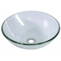 RIPPLE skleněné umyvadlo průměr 42 cm, čirá s motivem RIPPLE skleněné umyvadlo průměr 42 cm, čirá s motivem