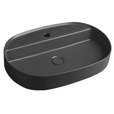 INFINITY OVAL keramické umyvadlo na desku, 60x40cm, antracit INFINITY OVAL keramické umyvadlo na desku, 60x40cm, antracit