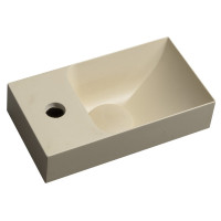 PICCOLINO betonové umývátko 30,8x17cm, baterie vlevo, žlutá PICCOLINO betonové umývátko 30,8x17cm, baterie vlevo, žlutá