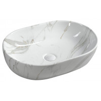 DALMA keramické umyvadlo 59x42x14 cm, carrara DALMA keramické umyvadlo 59x42x14 cm, carrara