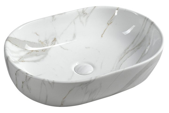 DALMA keramické umyvadlo 59x42x14 cm, carrara DALMA keramické umyvadlo 59x42x14 cm, carrara