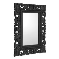 SAMBLUNG zrcadlo ve vyřezávaném rámu 60x80cm, černá SAMBLUNG zrcadlo ve vyřezávaném rámu 60x80cm, černá