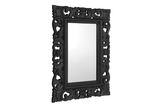 SAMBLUNG zrcadlo ve vyřezávaném rámu 60x80cm, černá SAMBLUNG zrcadlo ve vyřezávaném rámu 60x80cm, černá