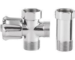 Pračkový ventil před nástěnou baterii se zpět. ventilem 3/4"x3/4", chrom
