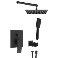 GINKO podomítkový sprchový set s pákovou baterií, 2 výstupy, černá mat GINKO podomítkový sprchový set s pákovou baterií, 2 výstupy, černá mat