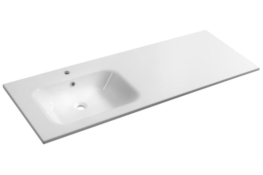 ARECA umyvadlo, litý mramor, 141x51,5cm, levé, bílá ARECA umyvadlo, litý mramor, 141x51,5cm, levé, bílá
