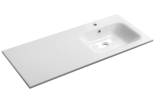 ARECA umyvadlo, litý mramor, 121x51,5cm, pravé, bílá ARECA umyvadlo, litý mramor, 121x51,5cm, pravé, bílá