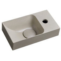 PICCOLINO betonové umývátko 30,8x17cm, baterie vpravo, písková PICCOLINO betonové umývátko 30,8x17cm, baterie vpravo, písková