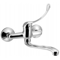 AQUALINE 35 nástěnná baterie, lékařská páka, ramínko ploché zvýšené, 220 mm, chrom AQUALINE 35 nástěnná baterie, lékařská páka, ramínko ploché zvýšené, 220 mm, chrom