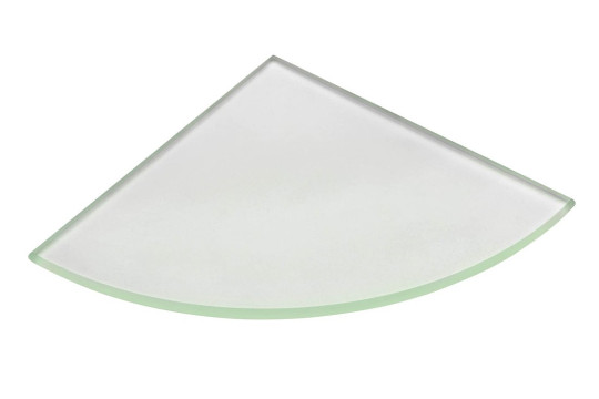 Police rohová, čtvrtkruhová 200x200x8mm, mléčné sklo Police rohová, čtvrtkruhová 200x200x8mm, mléčné sklo
