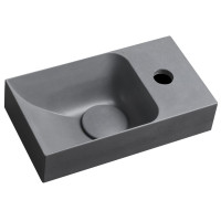 PICCOLINO betonové umývátko 30,8x17cm, baterie vpravo, šedá PICCOLINO betonové umývátko 30,8x17cm, baterie vpravo, šedá