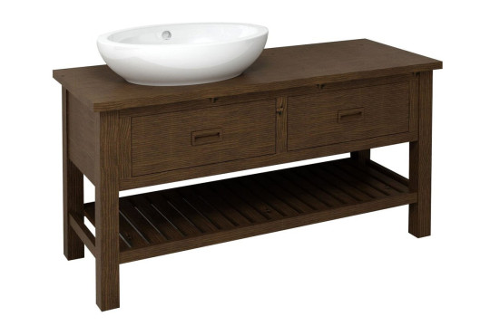 BRAND umyvadlová skříňka 130x73x50cm, mořený smrk