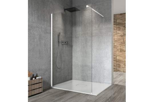 VARIO WHITE jednodílná zástěna k instalaci ke stěně, čiré sklo, 1300 mm