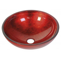 MURANO ROSSO IMPERO skleněné umyvadlo kulaté 40x14 cm, červená MURANO ROSSO IMPERO skleněné umyvadlo kulaté 40x14 cm, červená