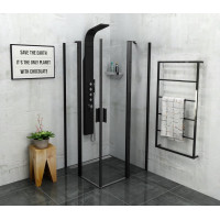 ZOOM LINE BLACK čtvercová sprchová zástěna 900x900mm, čiré sklo ZOOM LINE BLACK čtvercová sprchová zástěna 900x900mm, čiré sklo