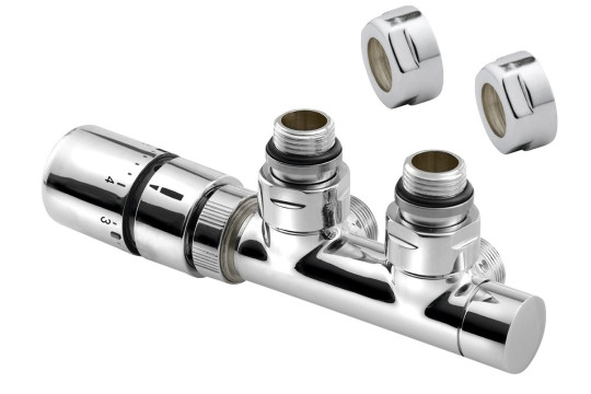 TWIN připojovací sada ventilů termostatická pro středové připojení, levé, chrom TWIN připojovací sada ventilů termostatická pro středové připojení, levé, chrom