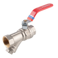 Kulový plnoprůtočný kohout s filtrem, páka MM 1/2" PN16 Kulový plnoprůtočný kohout s filtrem, páka MM 1/2" PN16