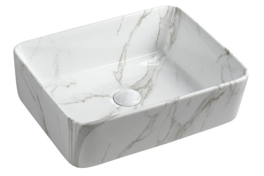 DALMA keramické umyvadlo 48x38x13 cm, hranaté, carrara DALMA keramické umyvadlo 48x38x13 cm, hranaté, carrara