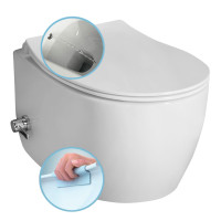 SENTIMENTI závěsná WC mísa, Rimless, integrovaný ventil a bidet. sprška, 36x51 cm, bílá SENTIMENTI závěsná WC mísa, Rimless, integrovaný ventil a bidet. sprška, 36x51 cm, bílá