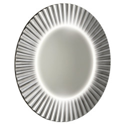 PRIDE kulaté zrcadlo s LED osvětlením v rámu ø 75cm, stříbrná