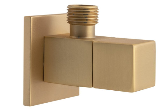 Rohový ventil hranatý, 1/2"x 3/8", zlato mat Rohový ventil hranatý, 1/2"x 3/8", zlato mat