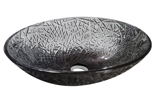 PURUS skleněné gravírované umyvadlo 50x15,5x36 cm, černá PURUS skleněné gravírované umyvadlo 50x15,5x36 cm, černá