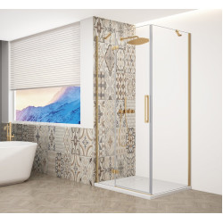 TRINITY GOLD MATT čtvercový sprchový kout 800x800mm, čiré sklo, levé