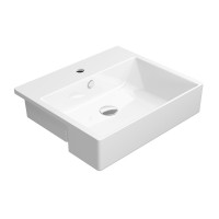 KUBE X keramické umyvadlo polozápustné 55x47 cm, bílá ExtraGlaze KUBE X keramické umyvadlo polozápustné 55x47 cm, bílá ExtraGlaze