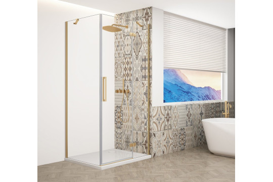 TRINITY GOLD MATT čtvercový sprchový kout 1000x1000mm, čiré sklo, pravé