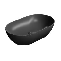 PURA keramické umyvadlo na desku 60x37cm, černá mat PURA keramické umyvadlo na desku 60x37cm, černá mat